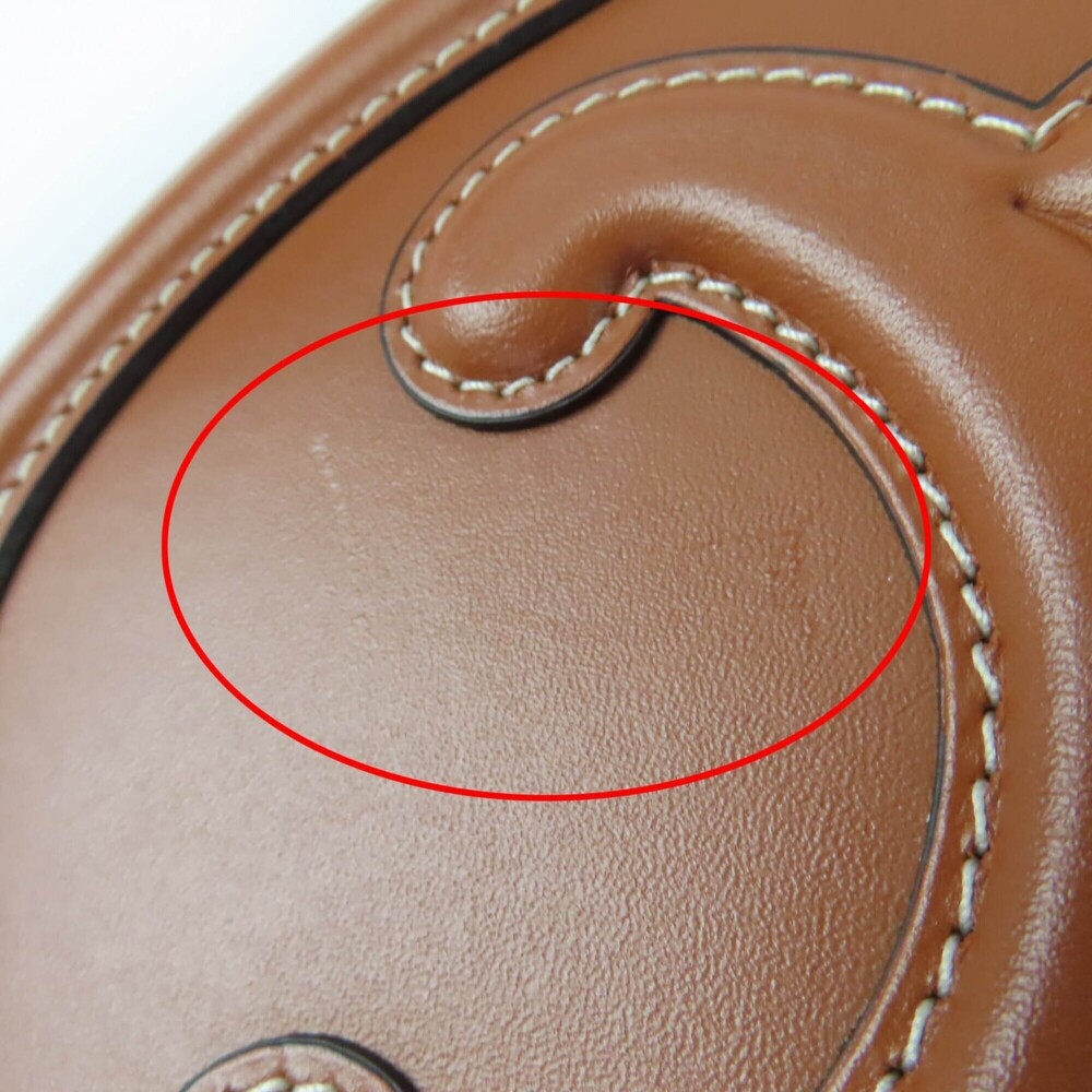 CELINE 19860 Cuile Triomphe Oval Purse Leather Shoulder Bag Tan with Dust Mad... - Picture 12 of 12